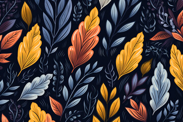 Floral patterns fall colors, illustration background