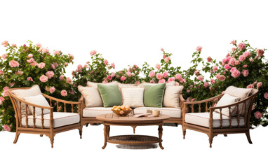 Fototapeta na wymiar Beauty of Garden-Inspired Furniture Set On a White or Clear Surface PNG Transparent Background.
