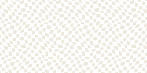 Seamless geometric pattern with woven and distorted checkers - obrazy, fototapety, plakaty