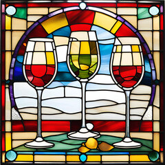 glass of wine vitrali - AI Generated
