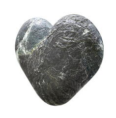 3d rendering heart made of stone isolated on a white background