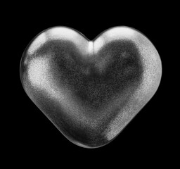 3d rendering heart made of metal isolated on a dark background