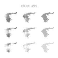 Fototapeta premium greece dotted map styles