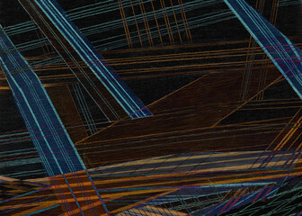 Abstract floral with blue and white stripes pattern for background. Dynamic and colorful expression for design