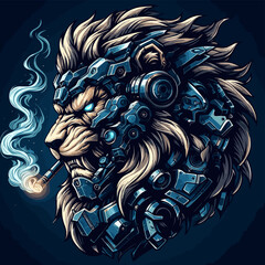 tshirt artwork lion warrior