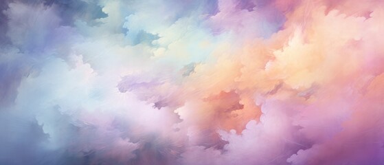 sun and clouds background in pastel colors. colored clouds. gentle background. banner. - obrazy, fototapety, plakaty