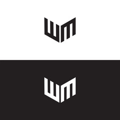 WM logo. W M design. White WM letter. WM, W M letter logo design. Initial letter WM linked circle uppercase monogram logo. W M letter logo vector design.	
