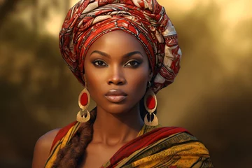 Poster Portrait of an African woman wearing traditional clothing © Dennis