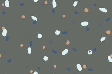 Black Spot Confetti. Pastel Polka Dot. Confetti Color Pattern. Seamless Vintage Icon. Random Dot. Small Cool Design. Abstract Vector Art. Halftone Eps Splotch. Retro Background. Blue Flying Round.