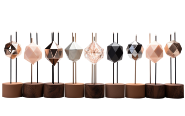 Assortment of Stylish and Trendy Cake Creations on a White or Clear Surface PNG Transparent Background.