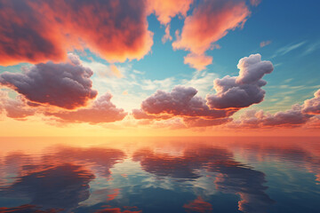 Fototapeta premium A beautiful colorful evening sky with clouds during sunset