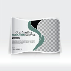 cleaning service for home curved tension pop up display banner design - obrazy, fototapety, plakaty
