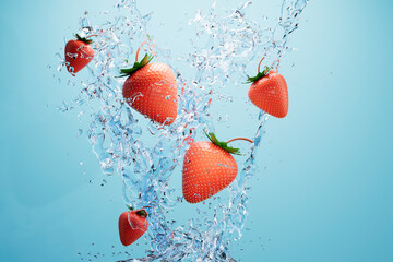 3D rendering fruit and water picture