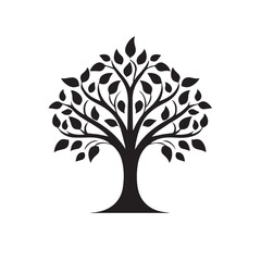 tree silhouette vector 2d flat Vector Logo