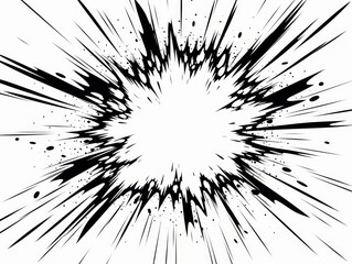 Comic book explosion background. Black and white vector illustration. Explosion effect. Generative AI