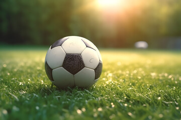 Soccer Ball on the Green Grass