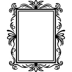 Decorative ornamental vintage floral frame border. Design template element.