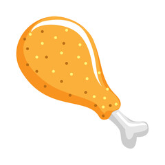 chicken,fried chicken leg flat vector illustration logo icon clipart