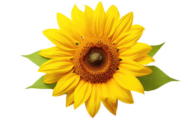 Obraz premium Whispers of Nature Isolated Sunflower Unfold Beauty Gracefully on a White or Clear Surface PNG Transparent Background.