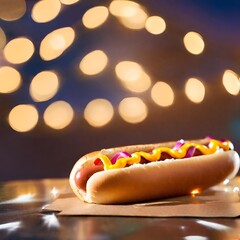 hot dog with mustard