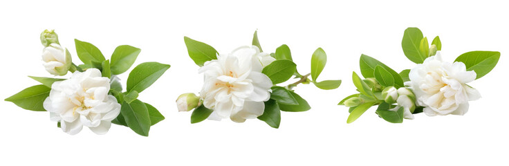 Photo white jasmine on white isolated background - obrazy, fototapety, plakaty