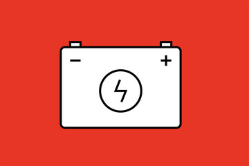 battery illustration in flat style design. Vector illustration.	