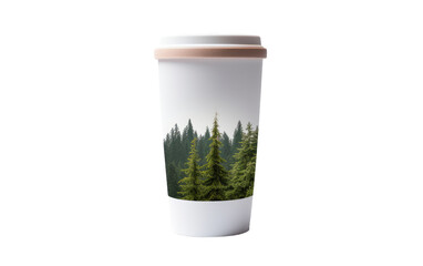 On the Go Elegance Ceramic Travel Mug with Silicone Lid on a White or Clear Surface PNG Transparent Background.