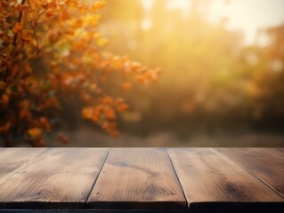 Naklejka na ściany i meble old wood table background autumn