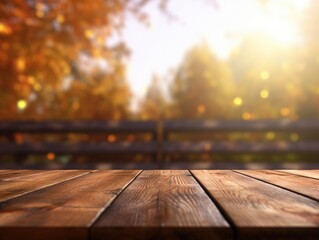 Naklejka na ściany i meble old wood table background autumn