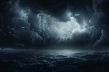 Fototapeta premium Dark sky during a thunderstorm