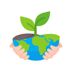 Hand holding a water drop globe Campaign idea to reduce water use for the world on World Water Day