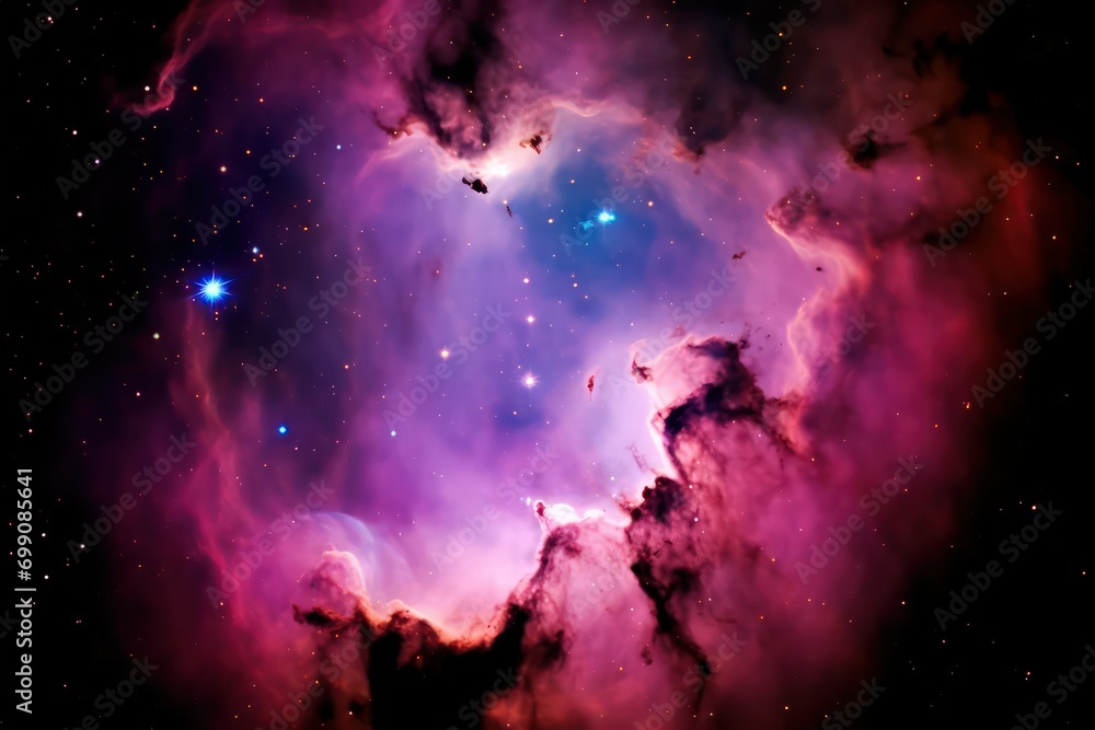 Canvas Prints an interstellar photograph highlighting the luminous glow of a nebula, a region of space where gases