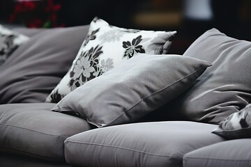 A modern sofa in a living room adorned with sleek furniture and contemporary dÃ©cor, offering a haven of style and comfor