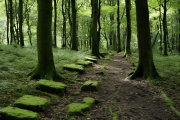 Obraz premium An otherworldly realm within the fairy tale forest, where ancient toadstools serve as homes for whimsical creatures and the trees whisper secrets of centuries pas