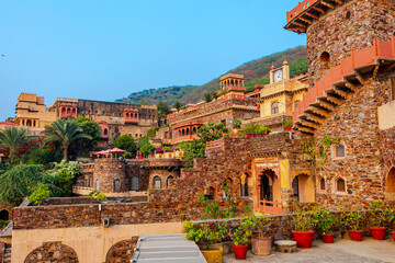 Neemrana Fort Palace - 15th century Fort located in Neemrana in Alwar Rajasthan India. Old medieval...