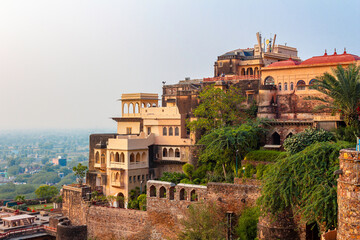 Neemrana Fort Palace - 15th century Fort located in Neemrana in Alwar Rajasthan India. Old medieval...