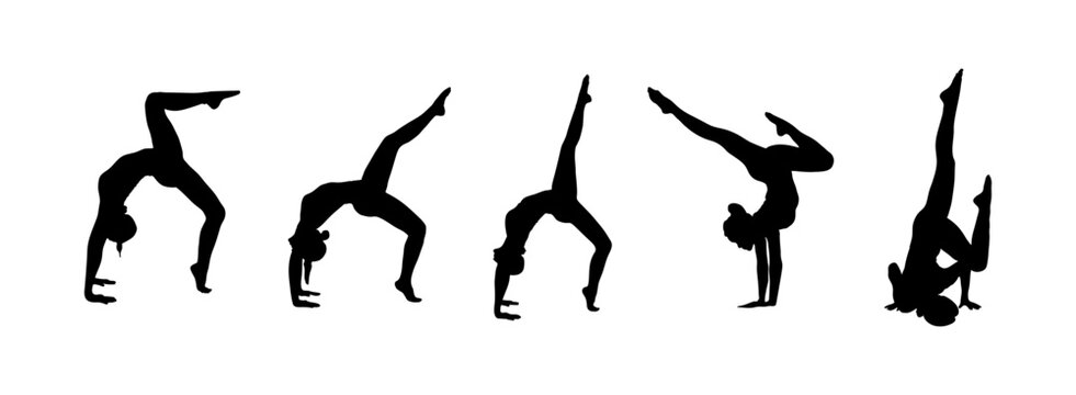 Detailed colorful silhouette yoga vector illustration. Fitness Concept. Gymnastics.