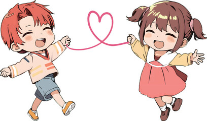 赤い糸で結ばれた子供達