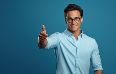 Fototapeta premium man, businessman, ai, business, generated, corporate, lifestyle, male, office, professional. confident businessman or corporate employee put on navy color formal suit and stand likes poses middle it.