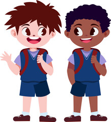 Happy cute children back to school