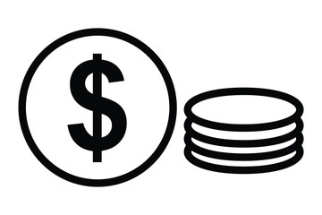 coins icon. icon related to physical currency, financial. line icon style. element illustration