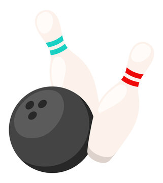 Bowling SVG Image - Bowling Ball and Pins Clip Art, Bowing Alley Illustration