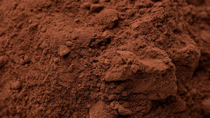 Heap of cocoa powder, close up - obrazy, fototapety, plakaty