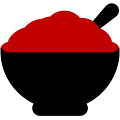 Obraz premium A bowl of chili vektor icon illustation