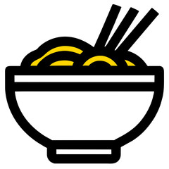 A bowl of udon noodles vektor icon illustation