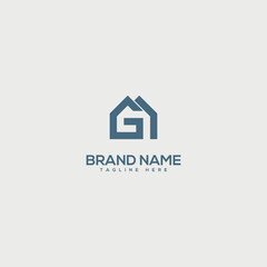 Abstract G letter logo design. Construction, home, real estate, building, property for vector elegant.