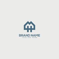 Abstract H letter logo design. Construction, home, real estate, building, property for vector elegant.