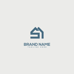 Abstract S letter logo design. Construction, home, real estate, building, property for vector elegant.