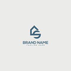 Abstract S letter logo design. Construction, home, real estate, building, property for vector elegant.