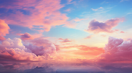 Naklejka na ściany i meble sunset sky with clouds